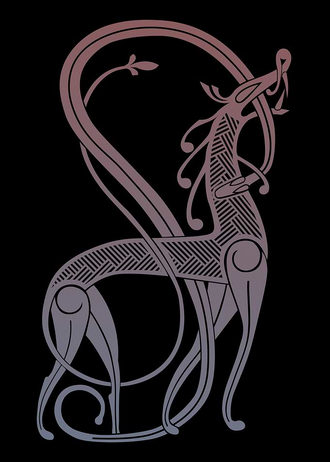 Old Norse Knotwork Lion and Serpent