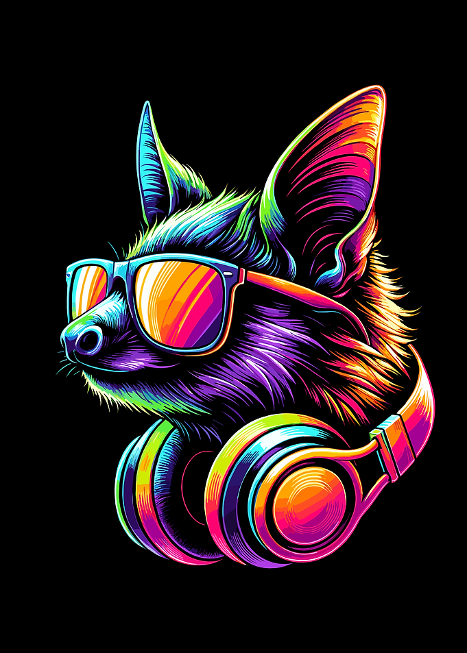 DJ Bat with Headphones