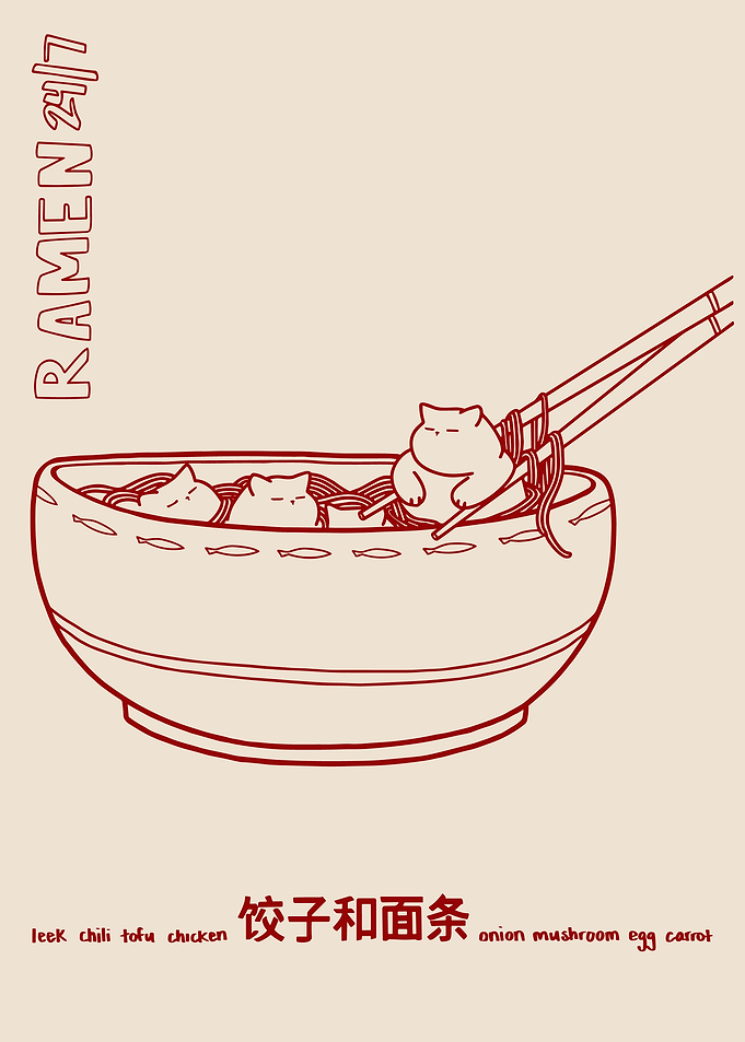 Ramen Bowl Cat Art Print, Ramen Illustration, Cat Wall Art Decor, Cat Lover Print, Cat Mood, Printable Cat Art, Cat Poster