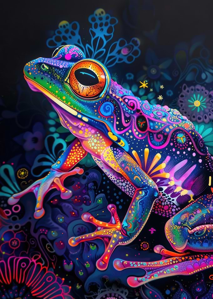 Psychedelic Frog Art