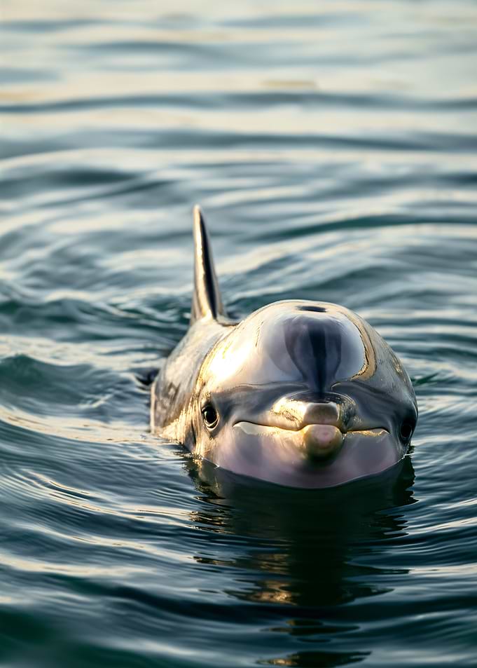 Smiling Dolphin in Water