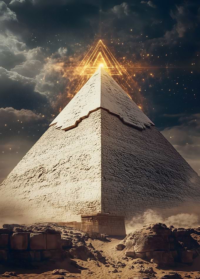 Pyramid Under a Starry Sky