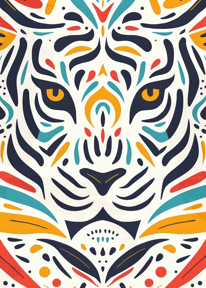 Tiger Face Abstract Art
