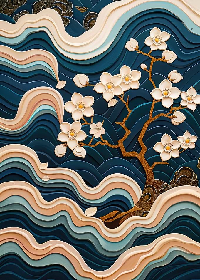 Cherry Blossom Waves