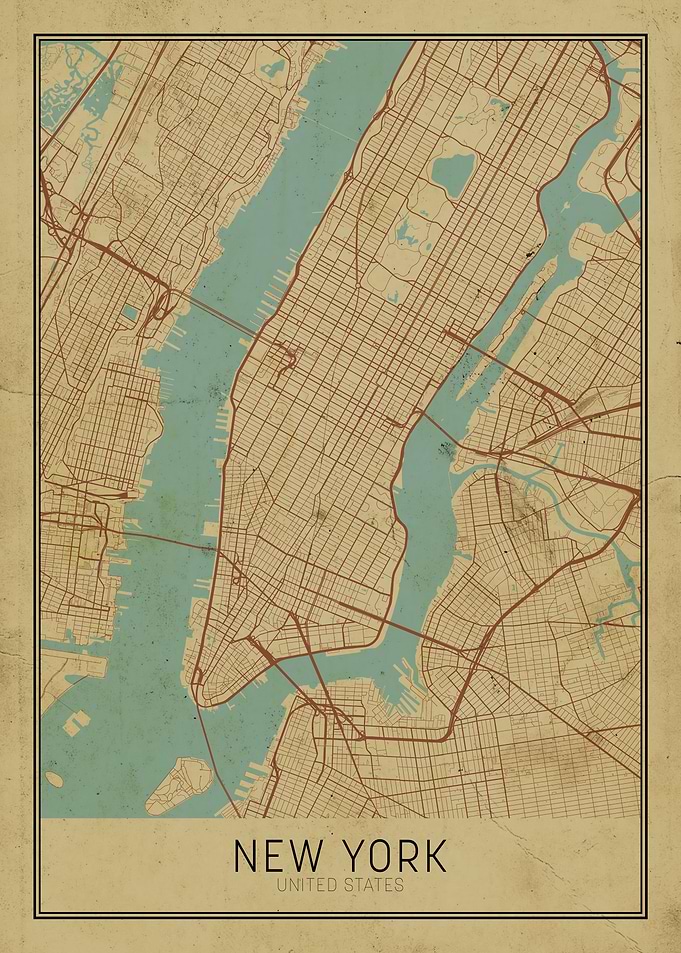 Vintage New York City Map