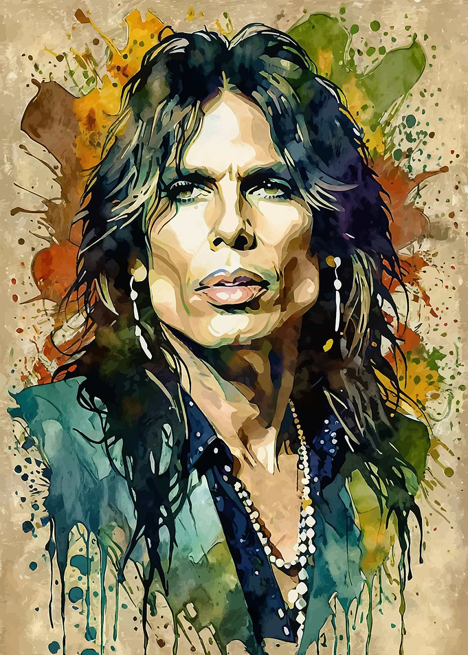 Steven Tyler Watercolor Portrait