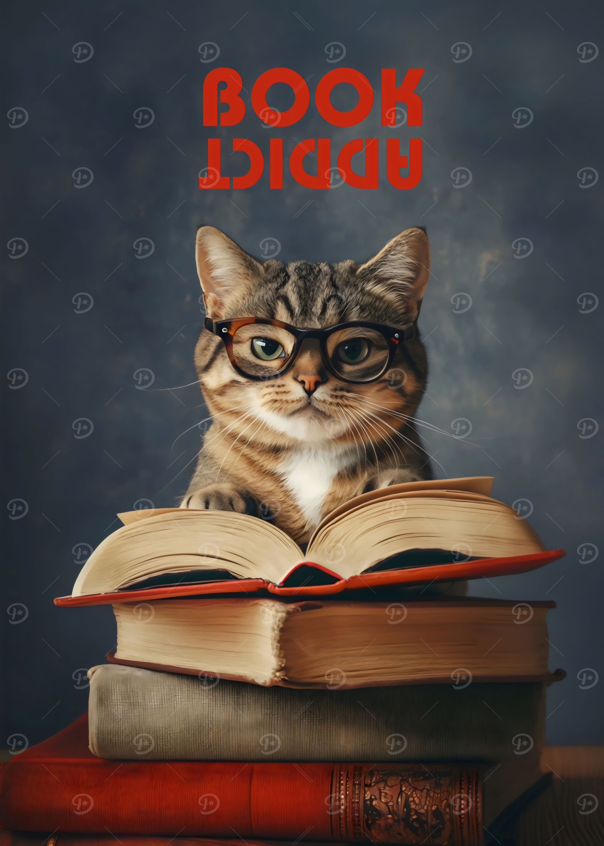 Cat Reading A Book
