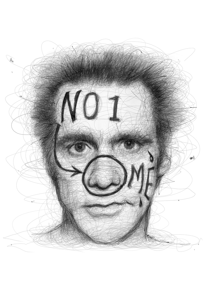 Pencil Portrait with Text