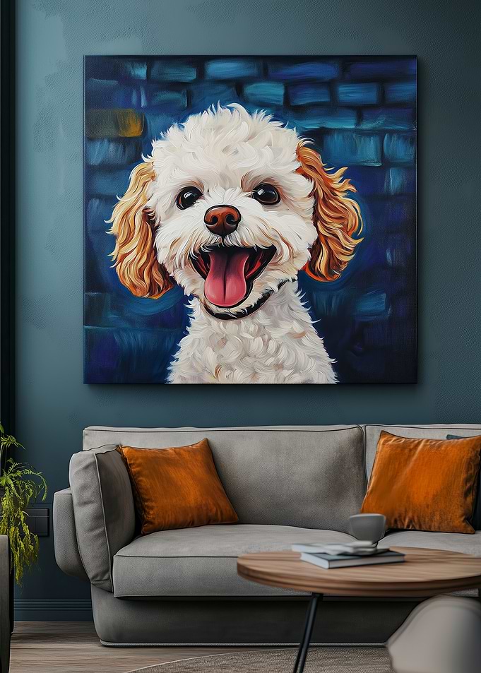 Smiling Poodle Painting