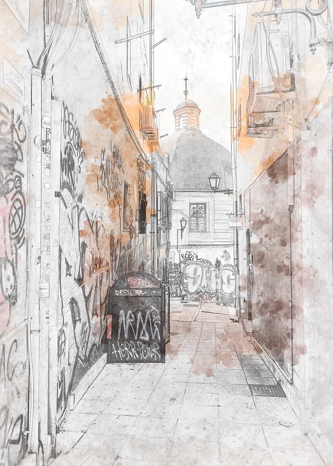 Graffiti Alleyway Cagliari, Italy