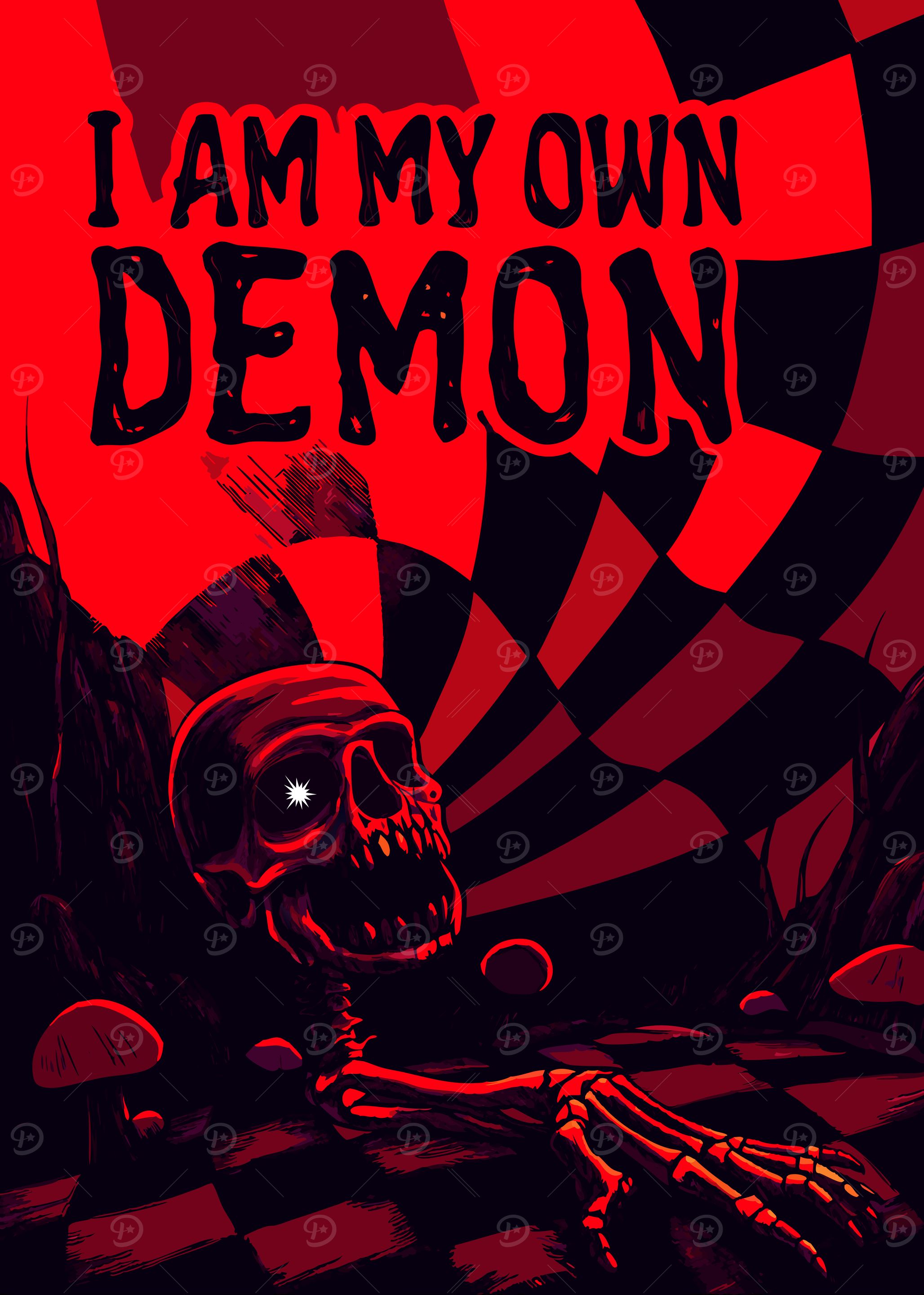 I Am My Own Demon – Trippy Skeleton Horror