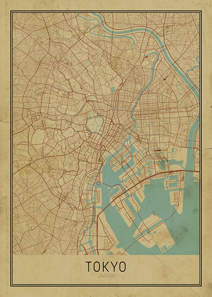 Vintage Tokyo City Map