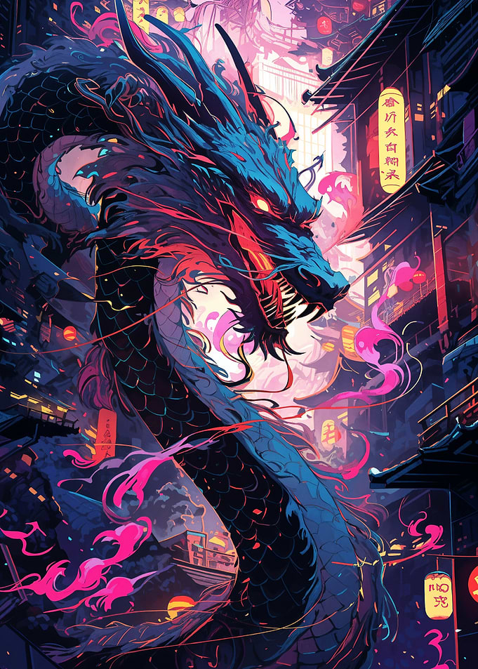 Dragon in Asian City