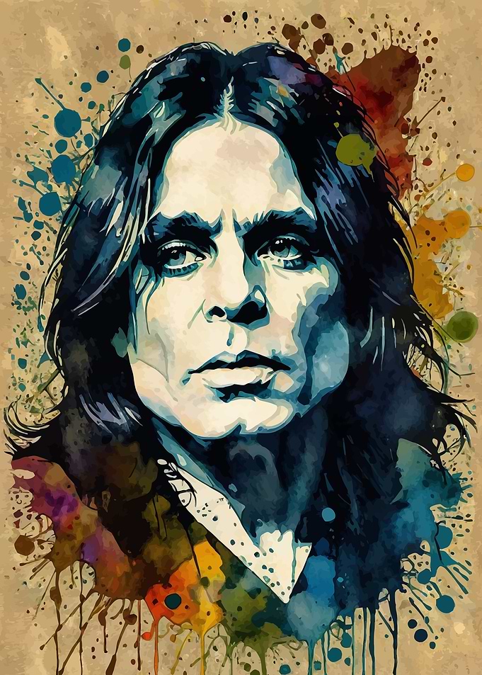 Ozzy Osbourne Watercolor Portrait