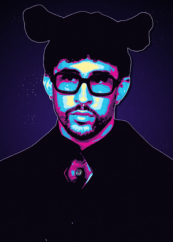 Bad Bunny Pop Art Portrait