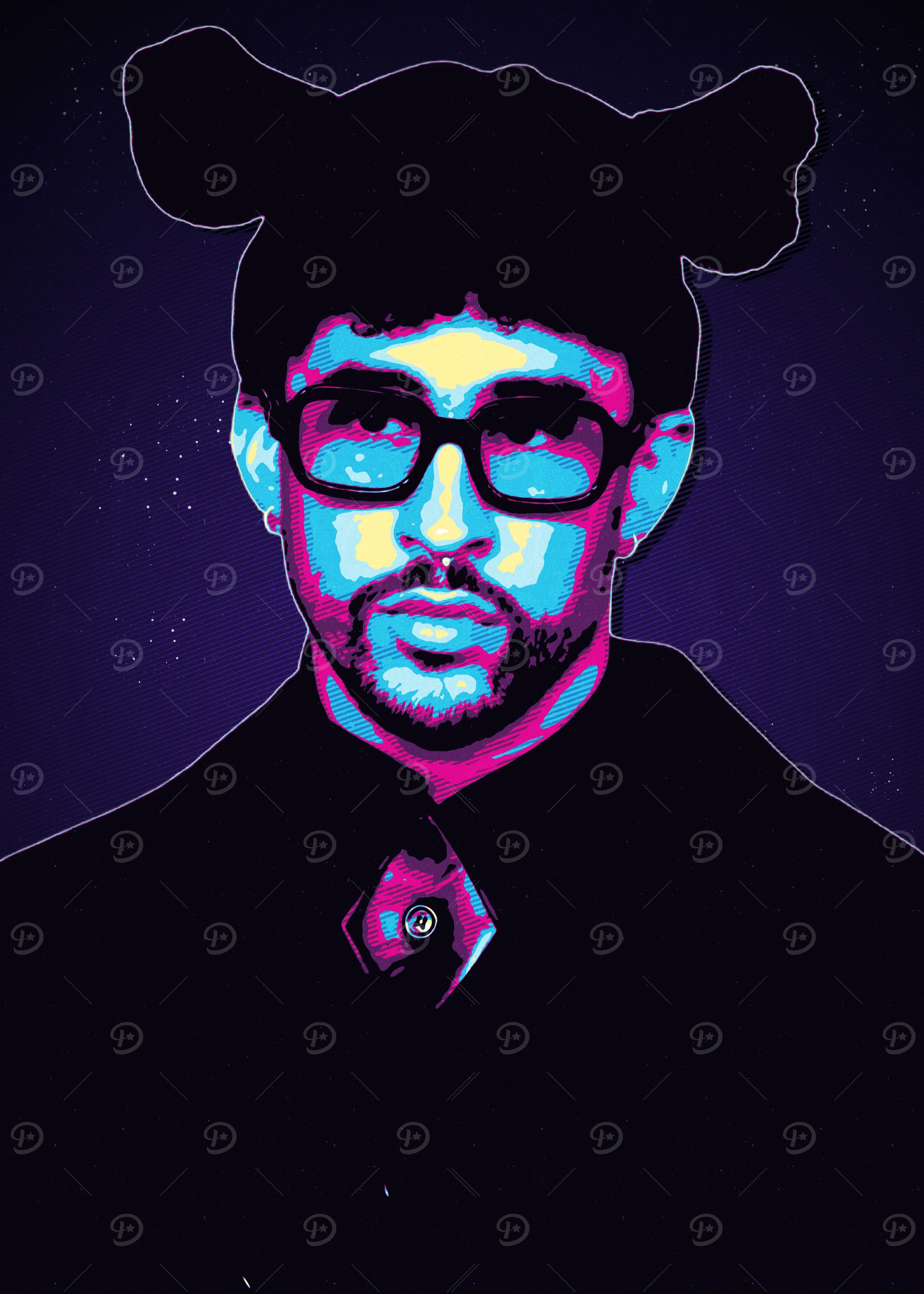 Bad Bunny Pop Art Portrait