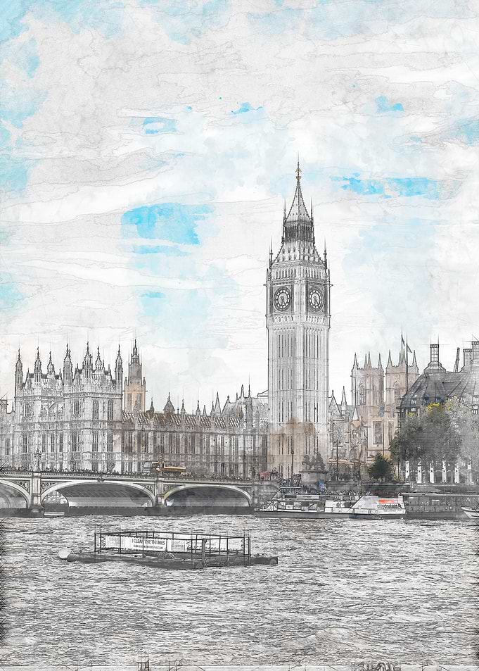 Big Ben Watercolor Sketch