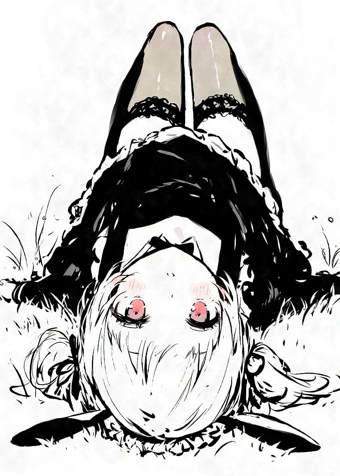 Anime Bunny Girl Black Ink
