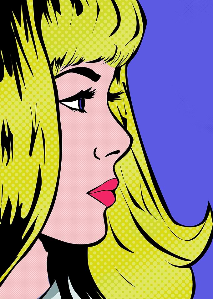 Pop Art Woman Profile