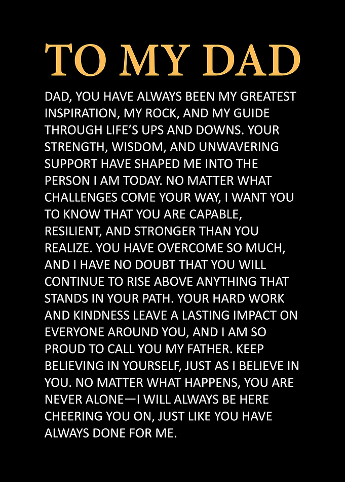 To My Dad - Inspirational Quote