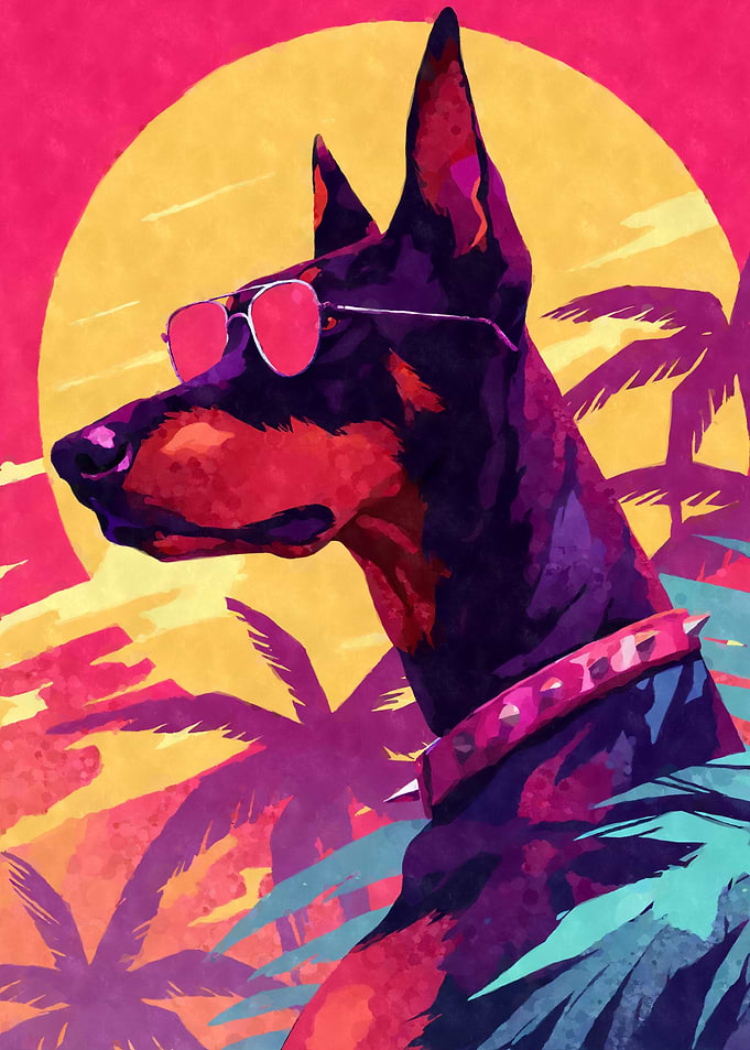 80s Retro Doberman