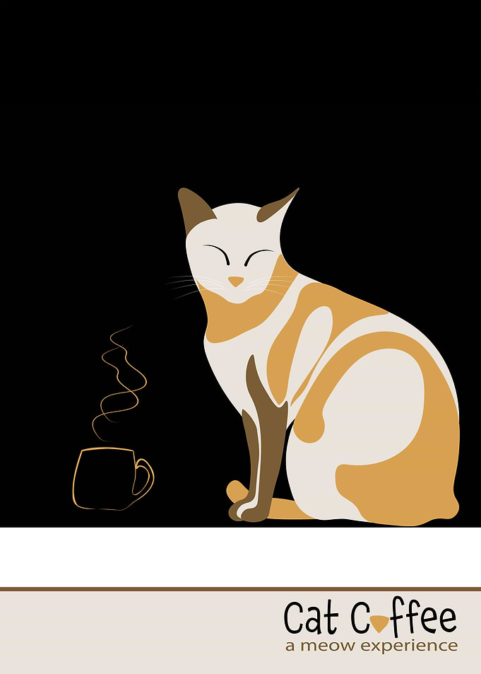 Cat Coffee Illustration