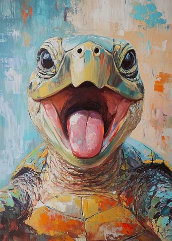 Smiling Turtle Painting