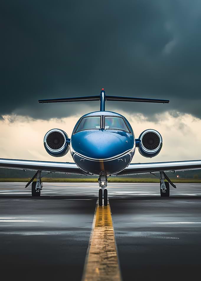 Private Jet on Runway