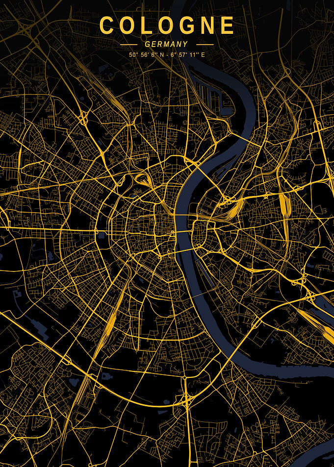 Cologne Golden City Map