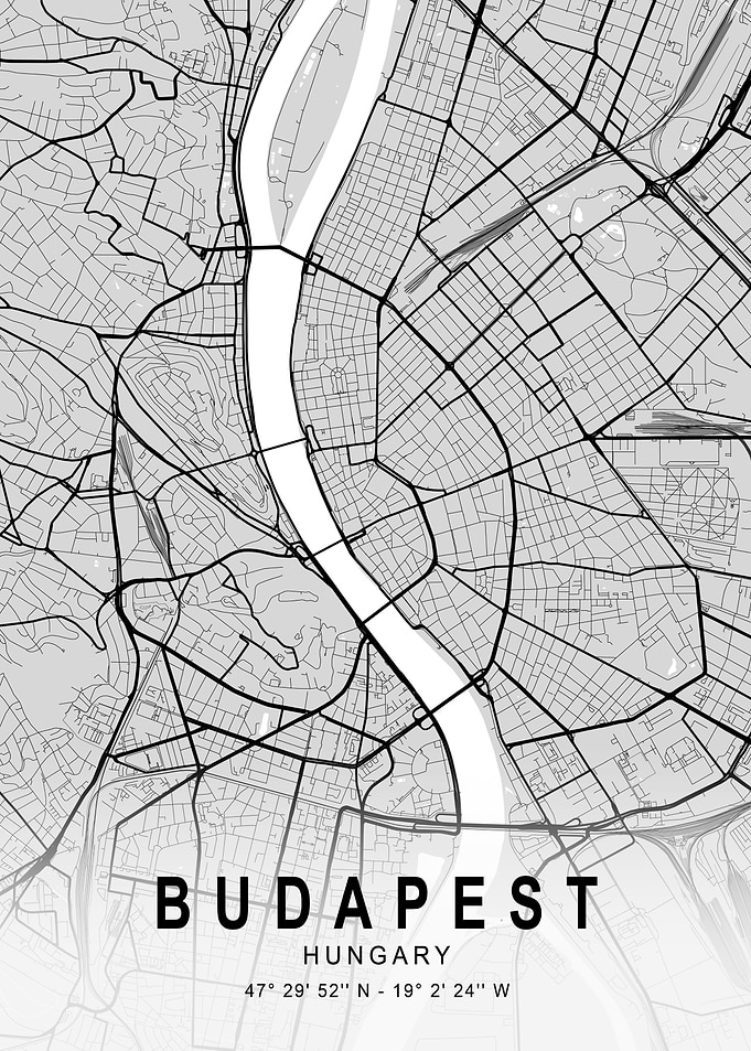Budapest Light City Map
