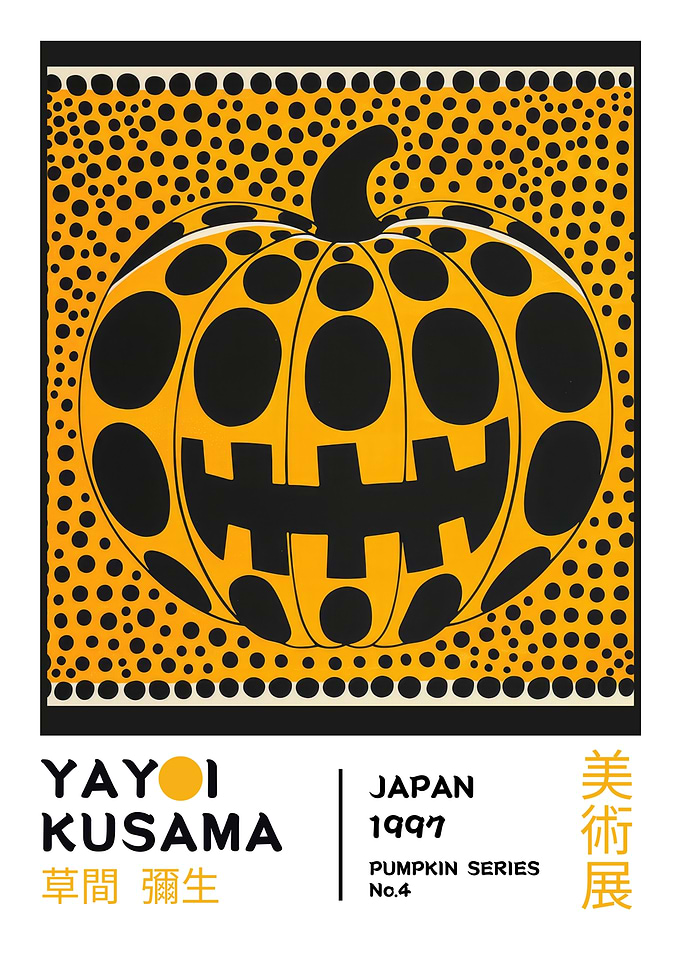 Yayoi Kusama Pumpkin No.4 Exhibition Poster