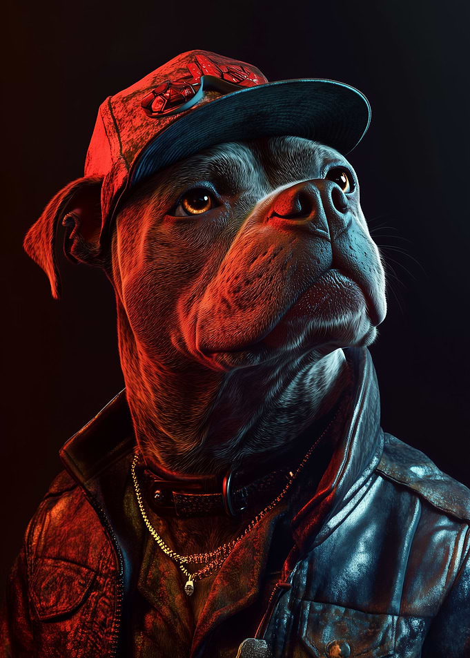 Neon Cyberpunk Dog