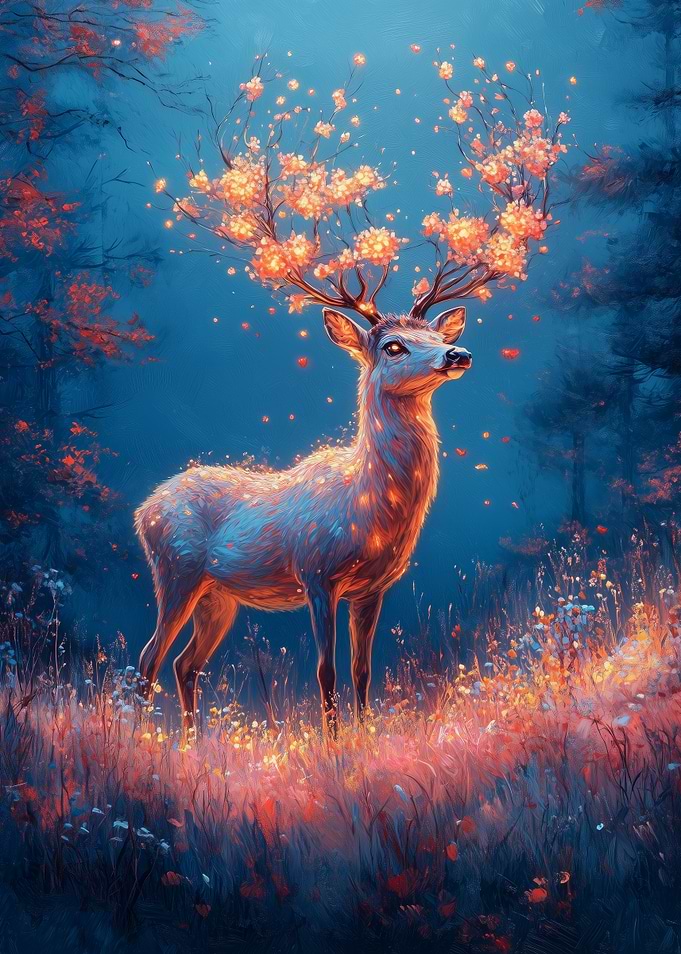 Magical Deer in Forest