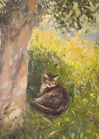 Cat Napping in the Garden
