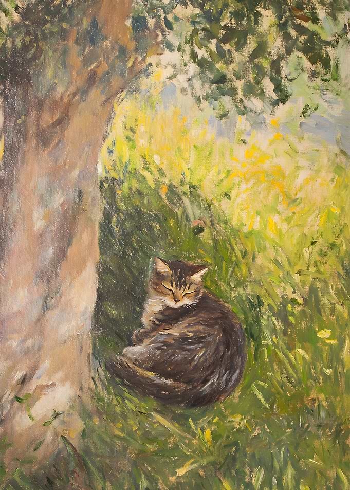 Cat Napping in the Garden