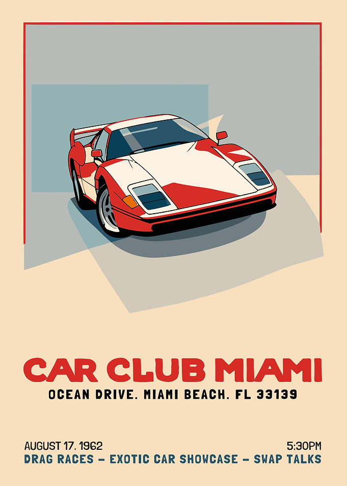 Car Club Miami Poster