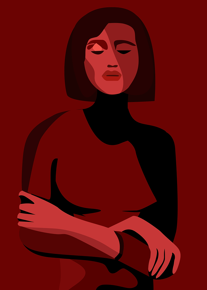 Red Silhouette Woman
