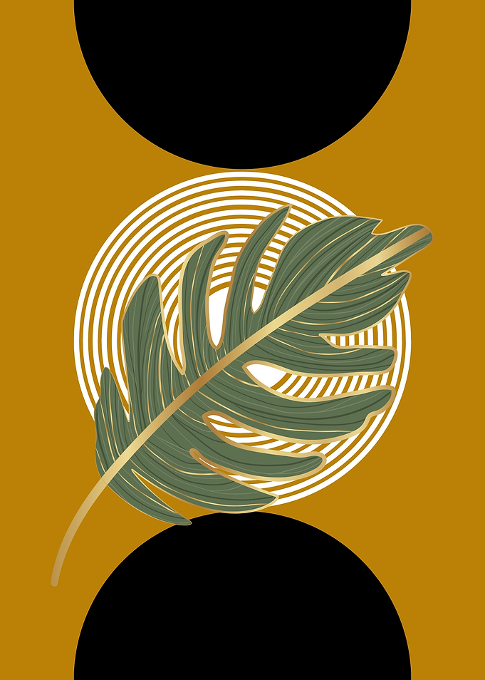 Tropical Leaf Minimalist Art