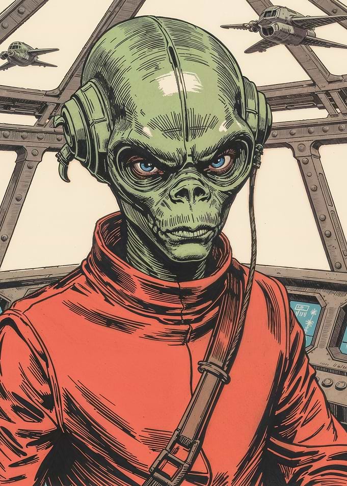 Alien Pilot Illustration