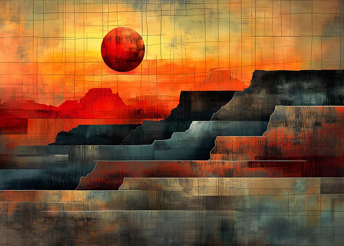 Abstract Sunset Landscape