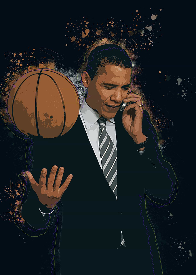 Obama Basketball and Phone