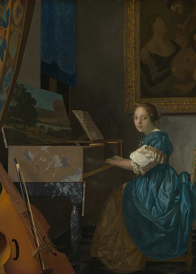 Woman Playing Harpsichord