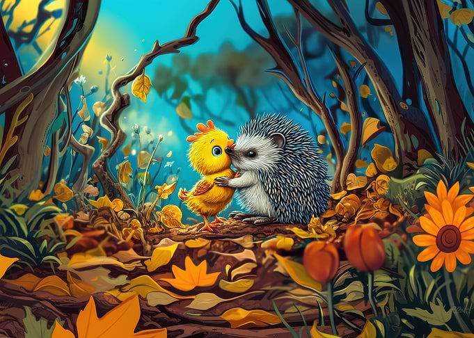 Hedgehog and Chick Friends