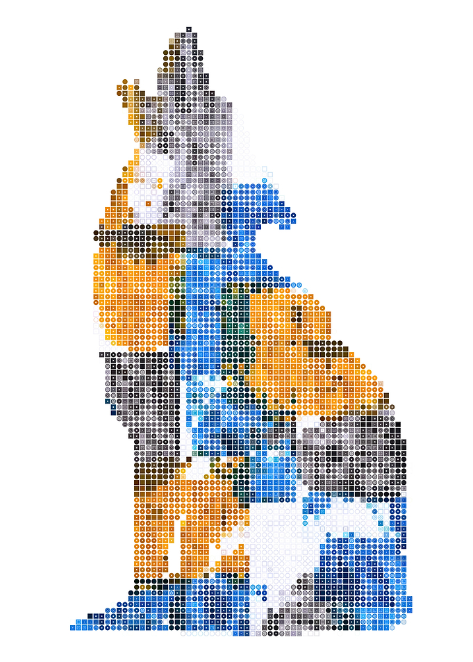 The Wolf Howling Colorful mosaic