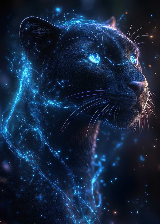 Black Panther with Blue Energy
