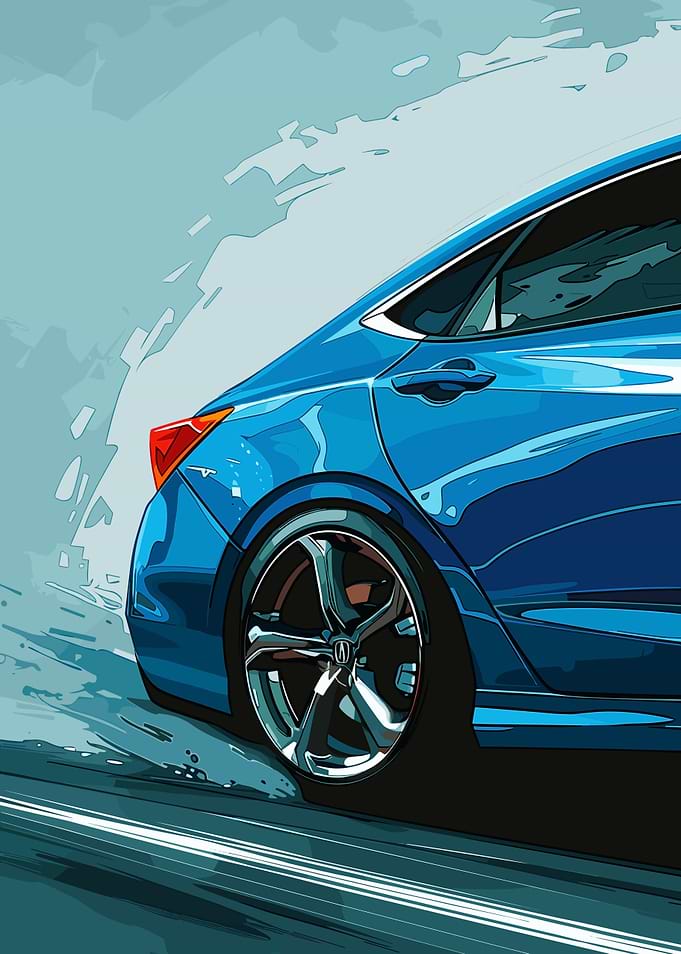 Blue Honda Sedan