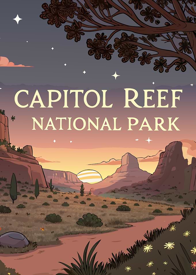 Capitol Reef National Park Illustration