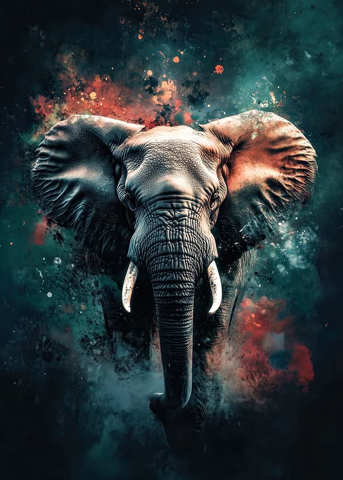 Elephant in Abstract Art