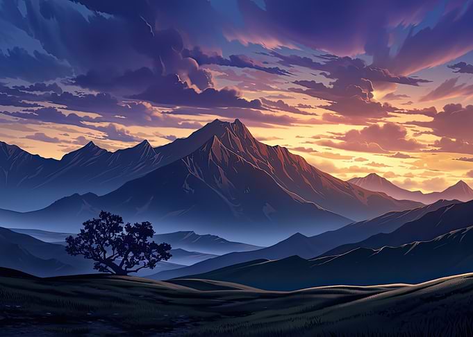 Mountain Sunset Landscape