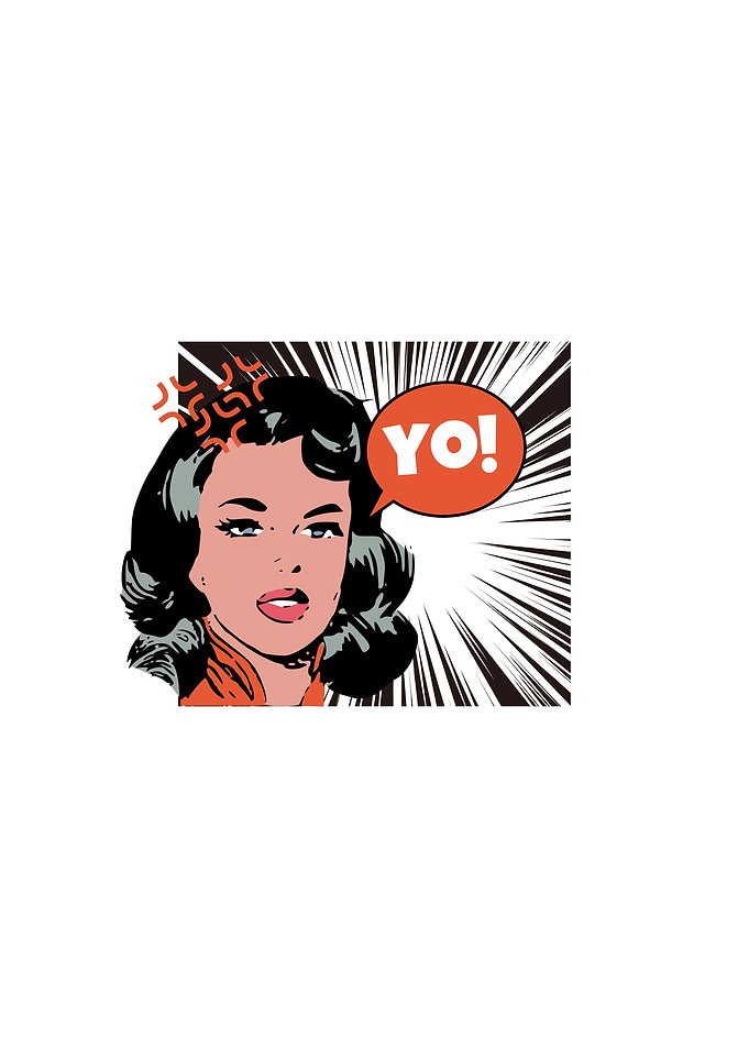 Pop Art Woman Saying Yo